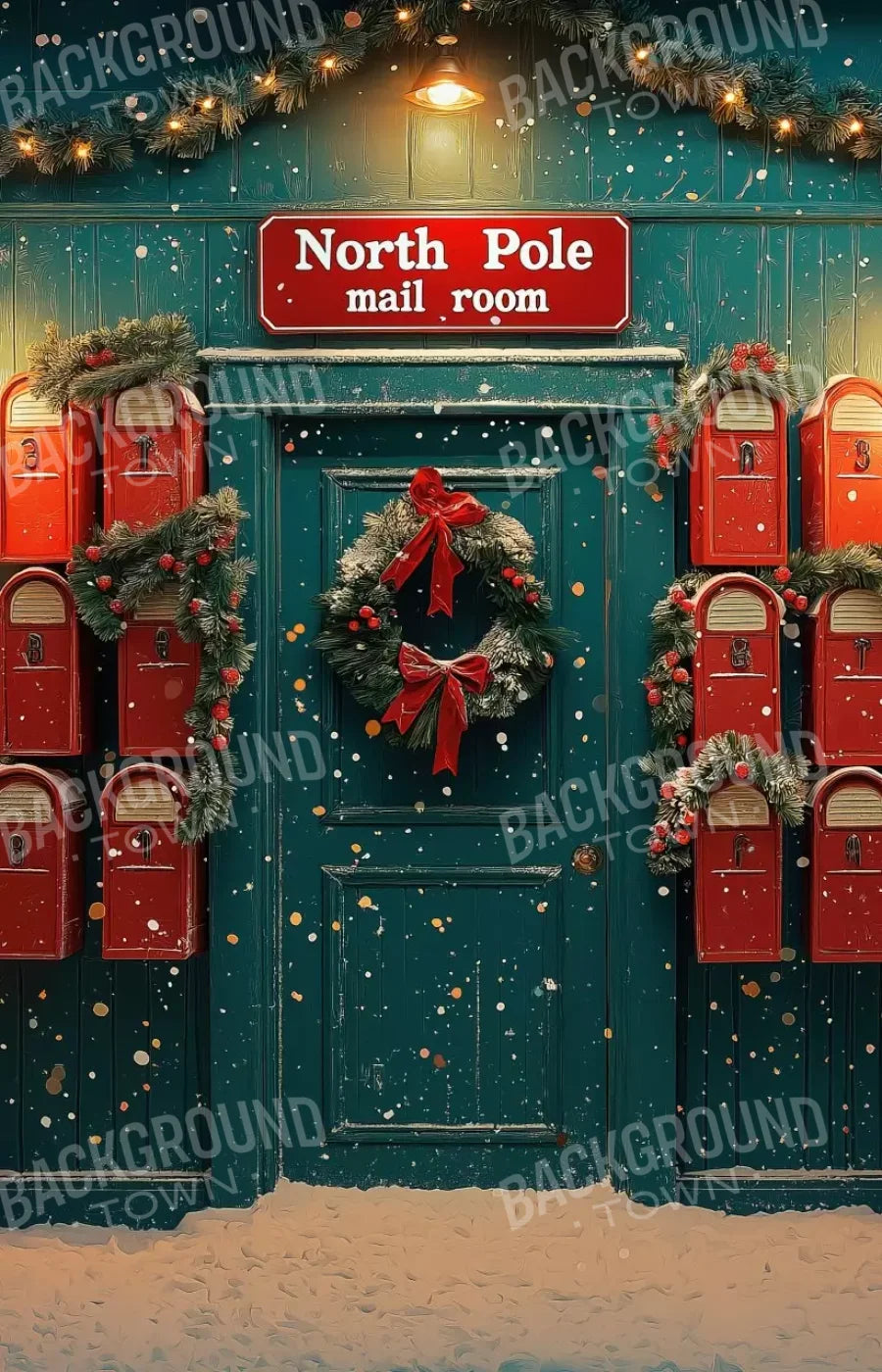 North Pole Mail Room Iii 9’X14’ Ultracloth (108 X 168 Inch) Backdrop