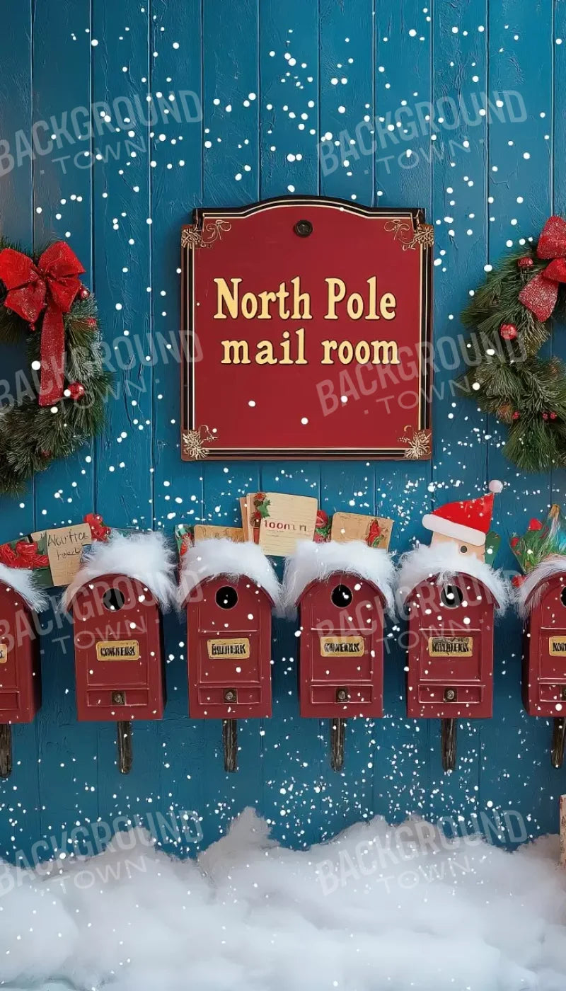 North Pole Mail Room Wall 8’X14’ Ultracloth (96 X 168 Inch) Backdrop