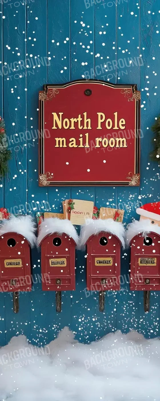 North Pole Mail Room Wall 8’X20’ Ultracloth (96 X 240 Inch) Backdrop