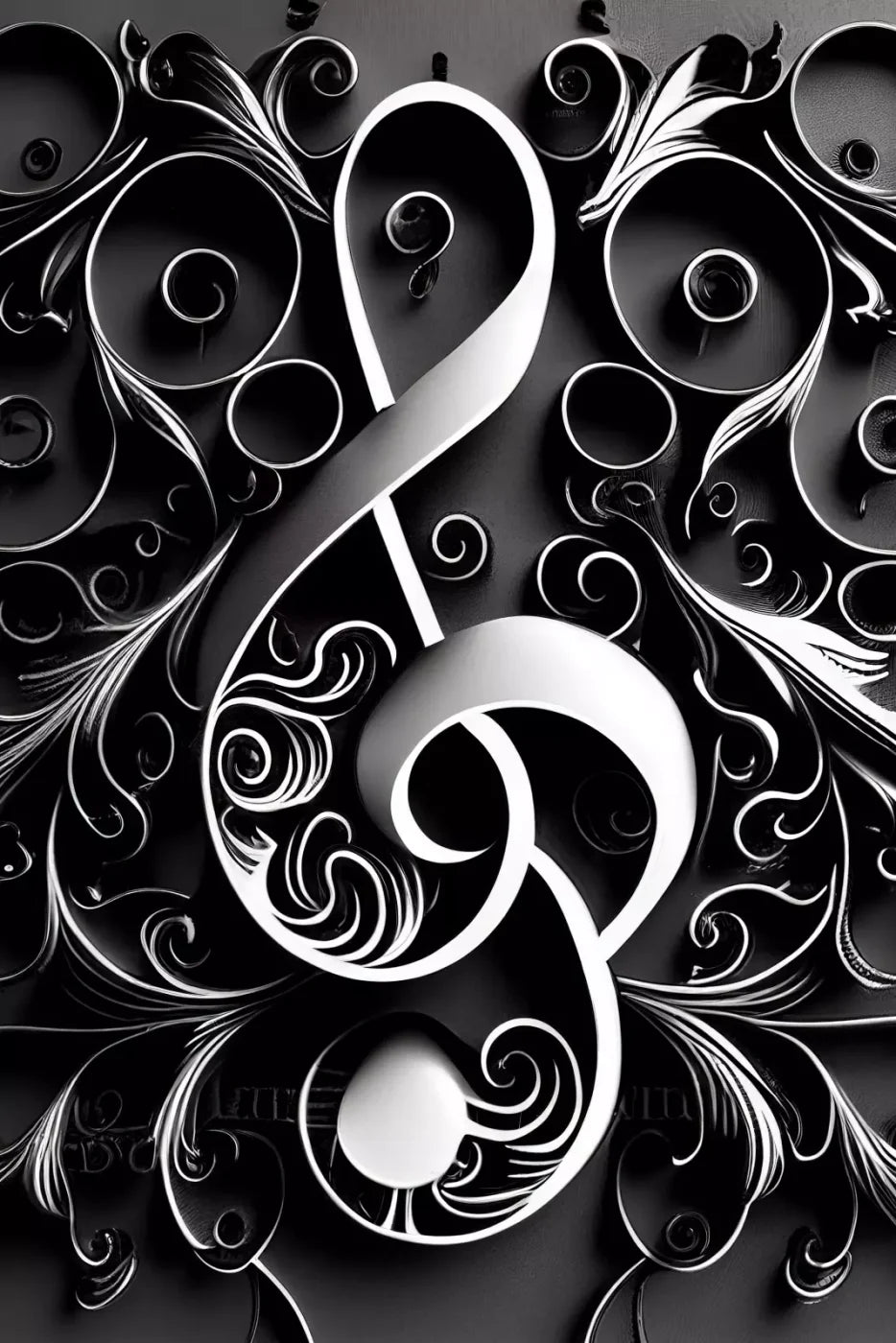Music Note 5X8 Ultracloth ( 60 X 96 Inch ) Backdrop