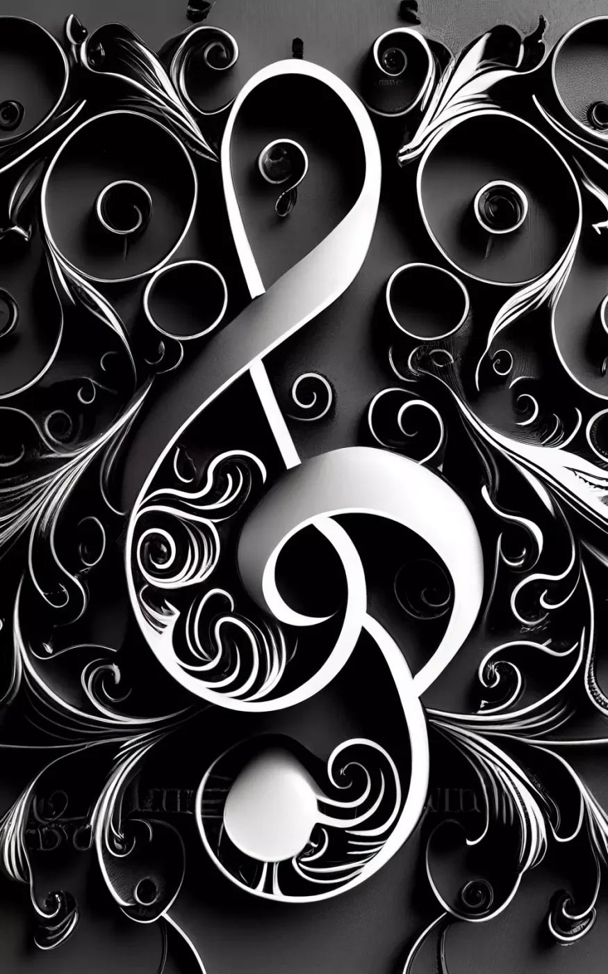 Music Note 9X14 Ultracloth ( 108 X 168 Inch ) Backdrop