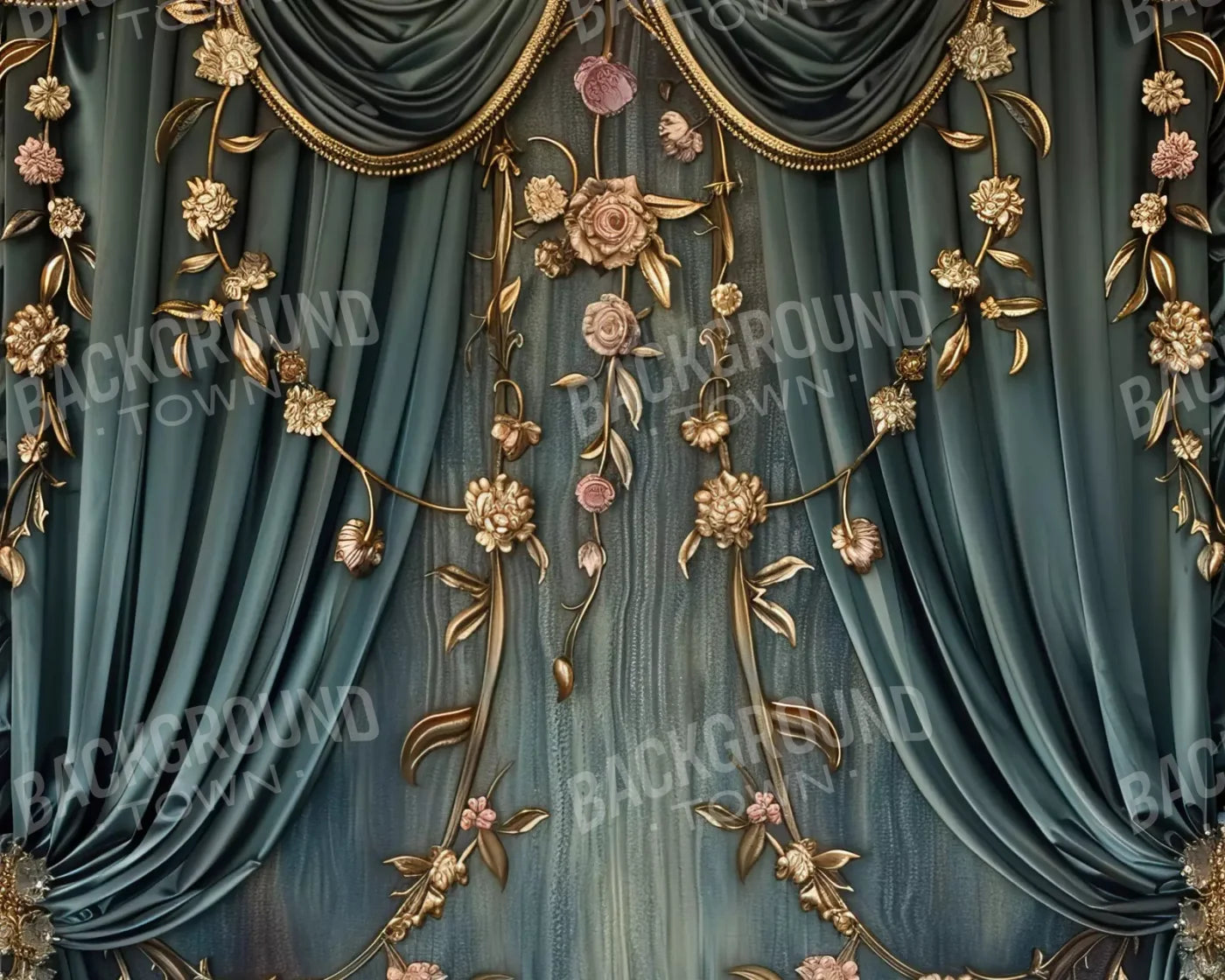 Nouveau Floral Curtain 10’X8’ Fleece (120 X 96 Inch) Backdrop