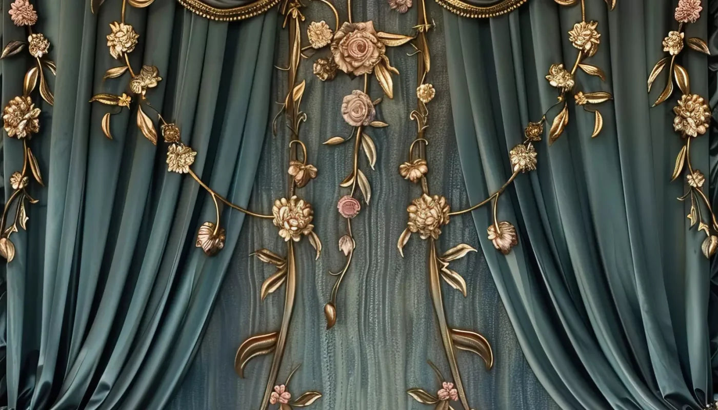 Nouveau Floral Curtain 14’X8’ Ultracloth (168 X 96 Inch) Backdrop