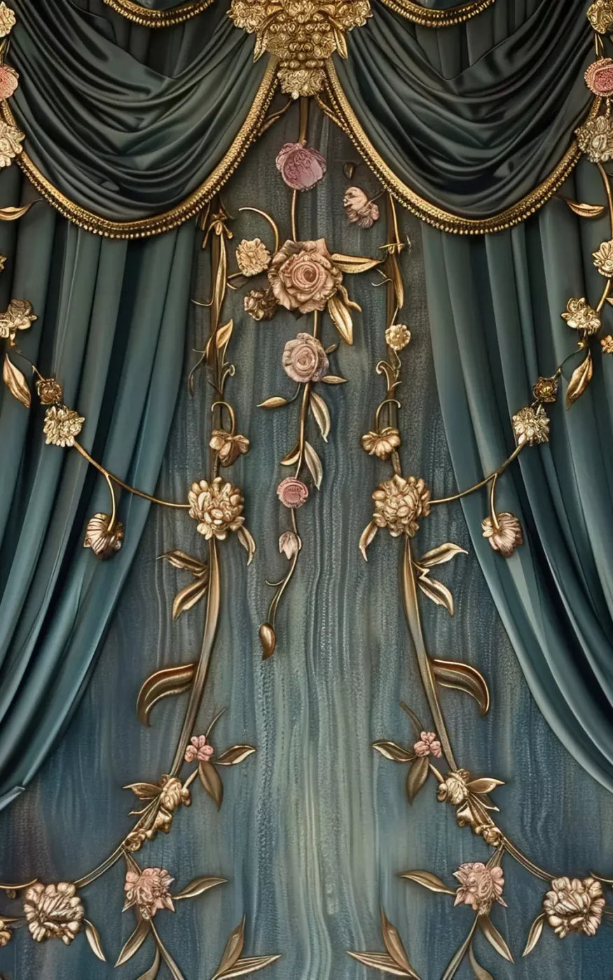 Nouveau Floral Curtain 5’X8’ Ultracloth (60 X 96 Inch) Backdrop