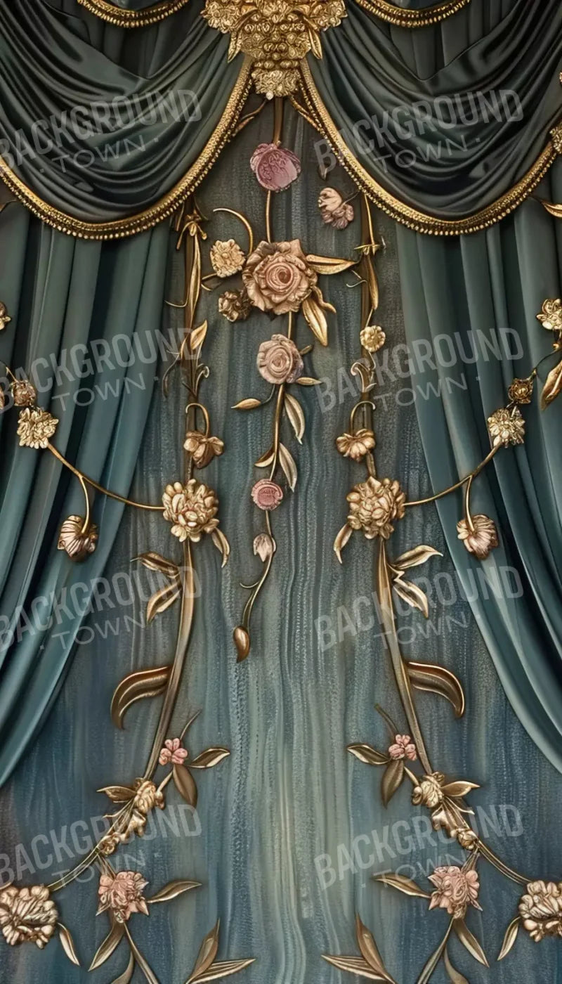 Nouveau Floral Curtain 8’X14’ Ultracloth (96 X 168 Inch) Backdrop