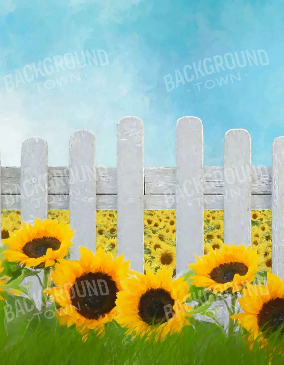 Ode To Sunflowers 6X8 Fleece ( 72 X 96 Inch ) Backdrop