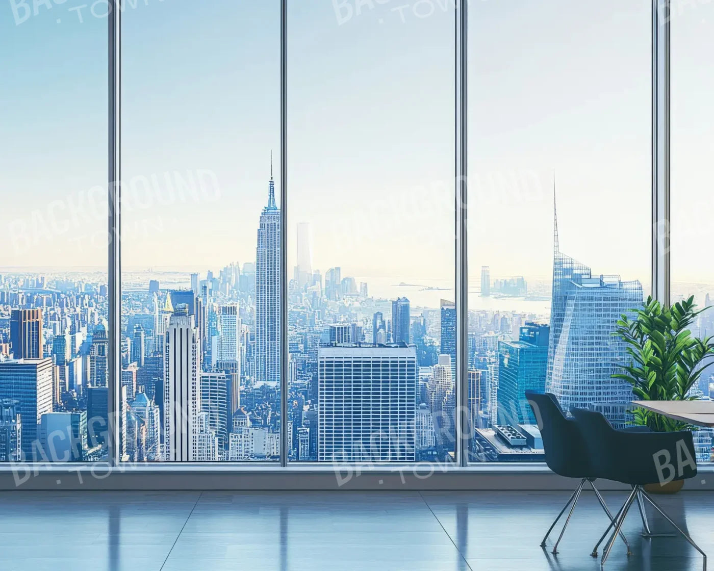 Office Window 10’x8’ Fleece (120 x 96 inch) Backdrop