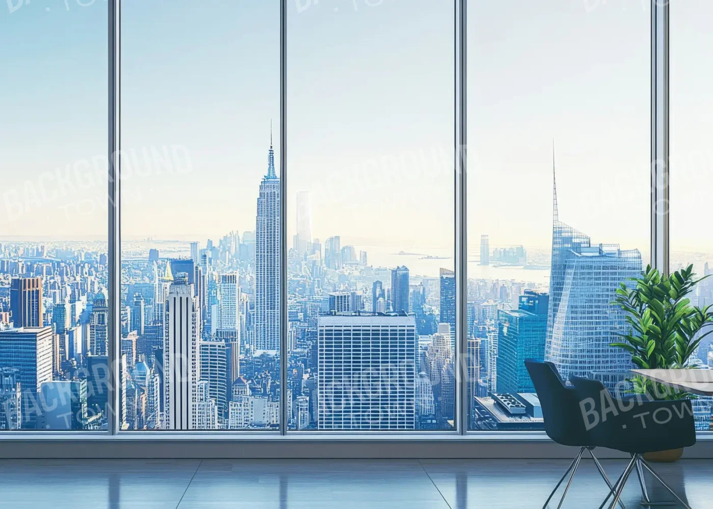 Office Window 7’x5’ UltraCloth (84 x 60 inch) Backdrop