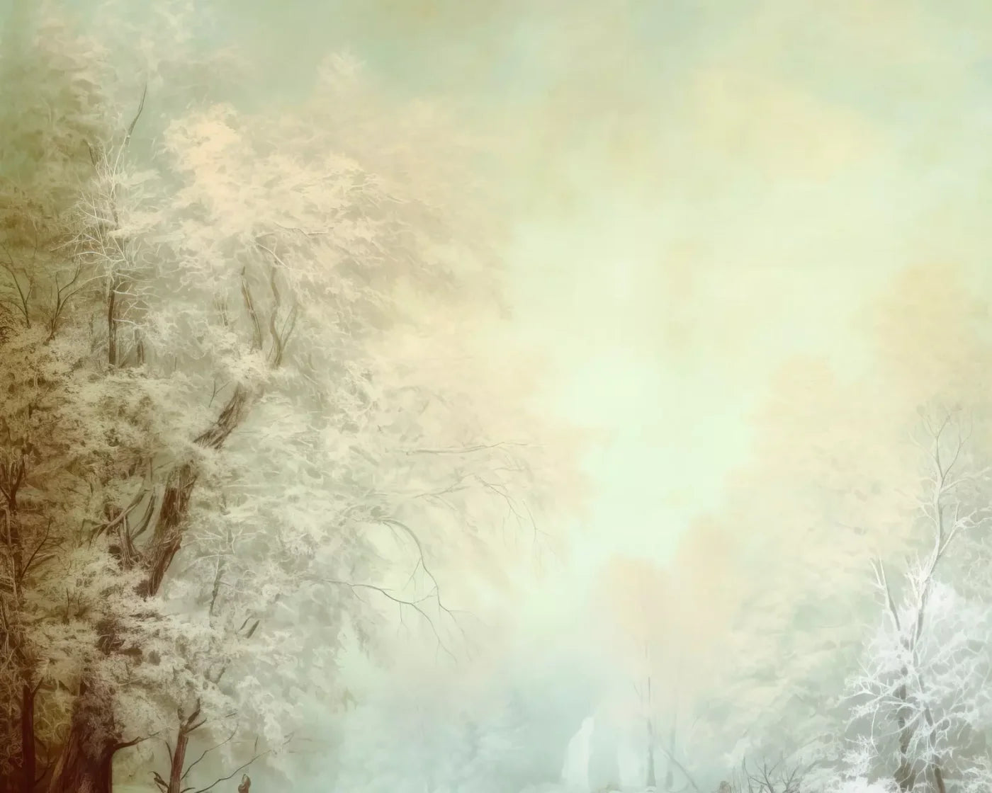 Oil Painted Winter 10’X8’ Fleece (120 X 96 Inch) Backdrop