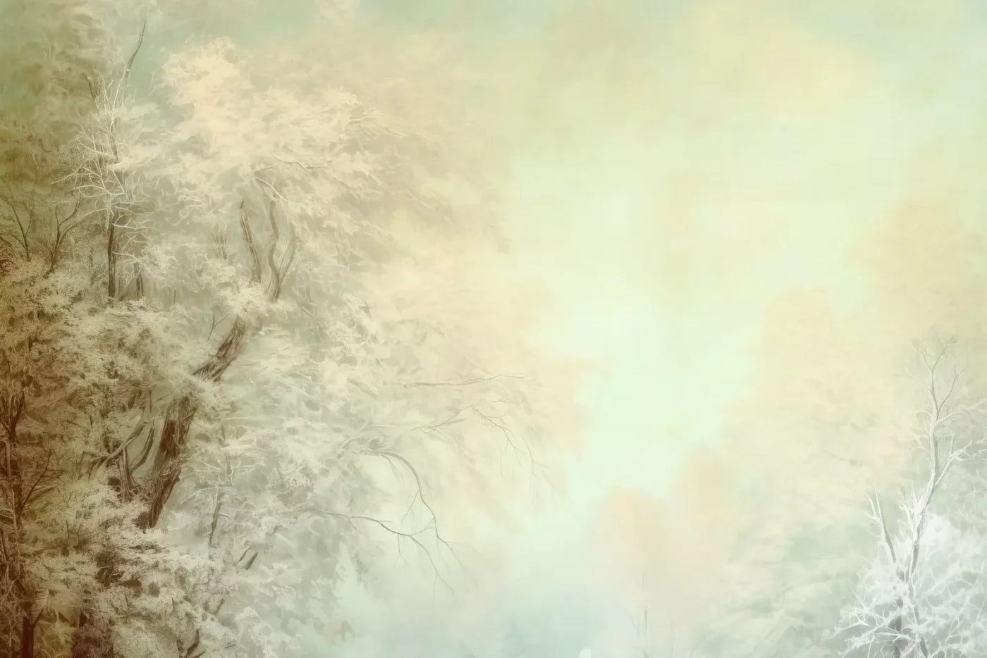 Oil Painted Winter 12’X8’ Ultracloth (144 X 96 Inch) Backdrop