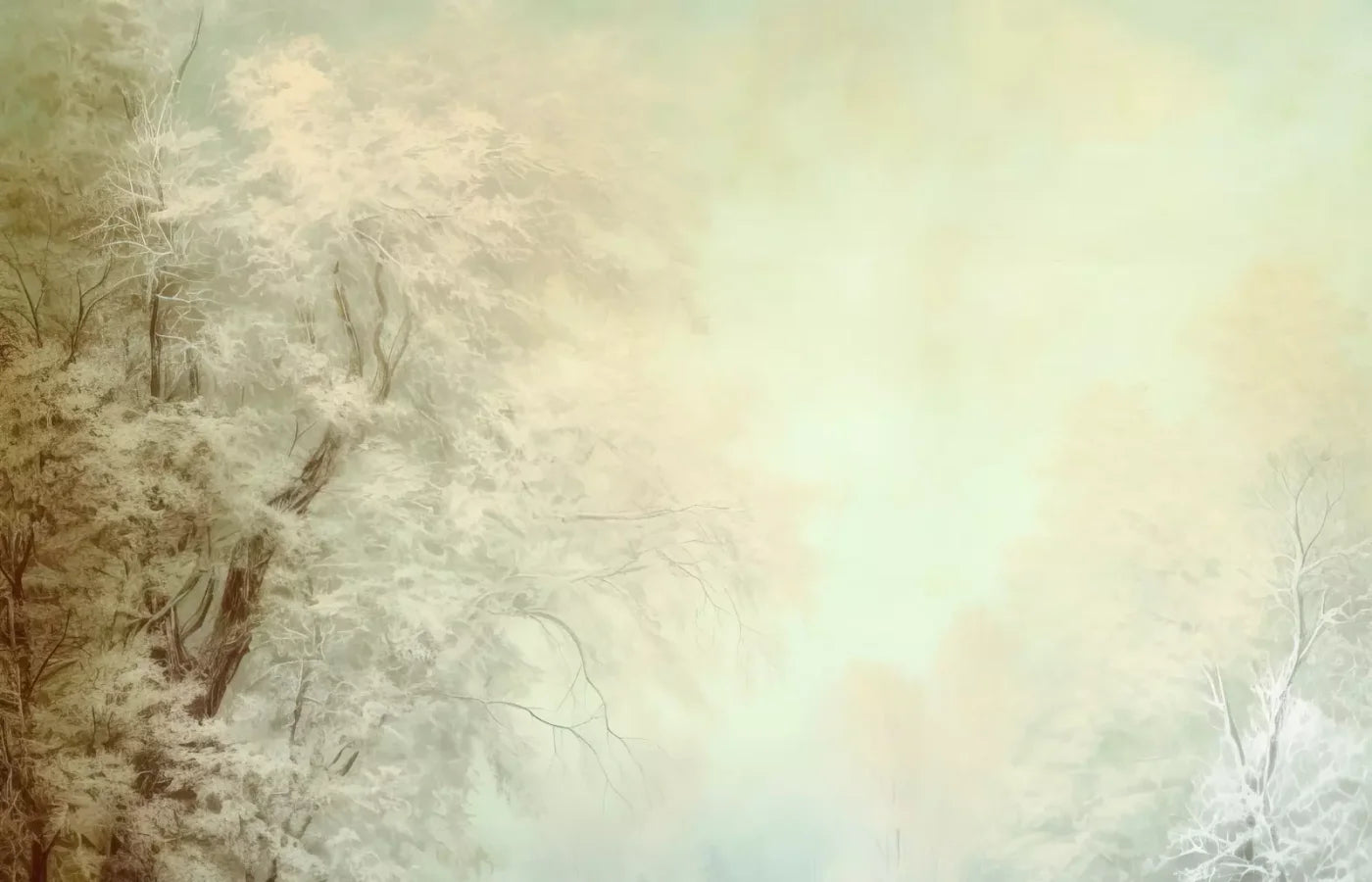 Oil Painted Winter 14’X9’ Ultracloth (168 X 108 Inch) Backdrop