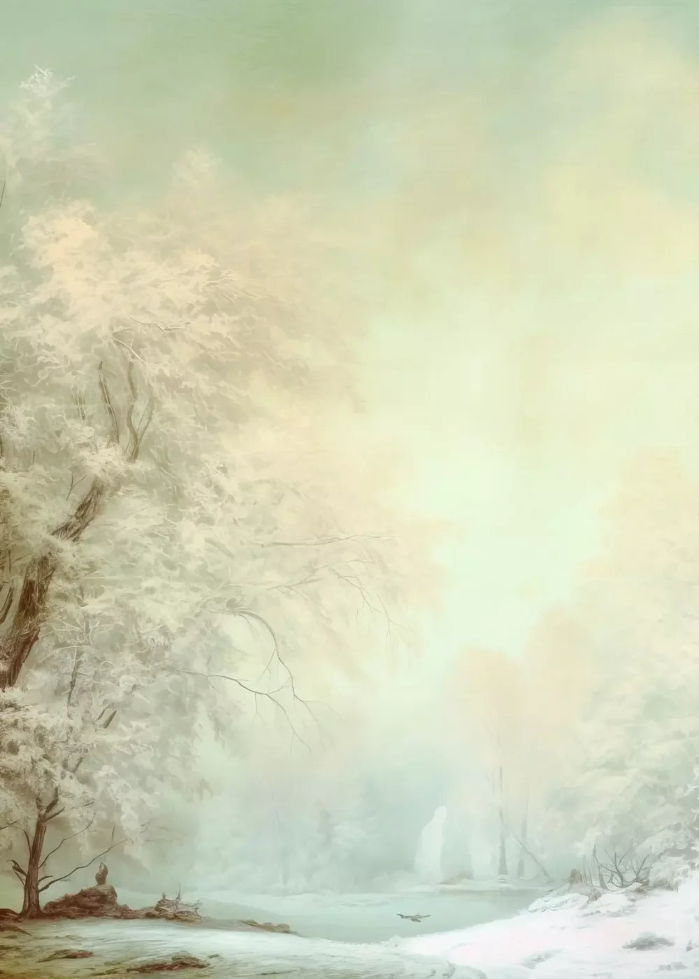 Oil Painted Winter 5’X7’ Ultracloth (60 X 84 Inch) Backdrop