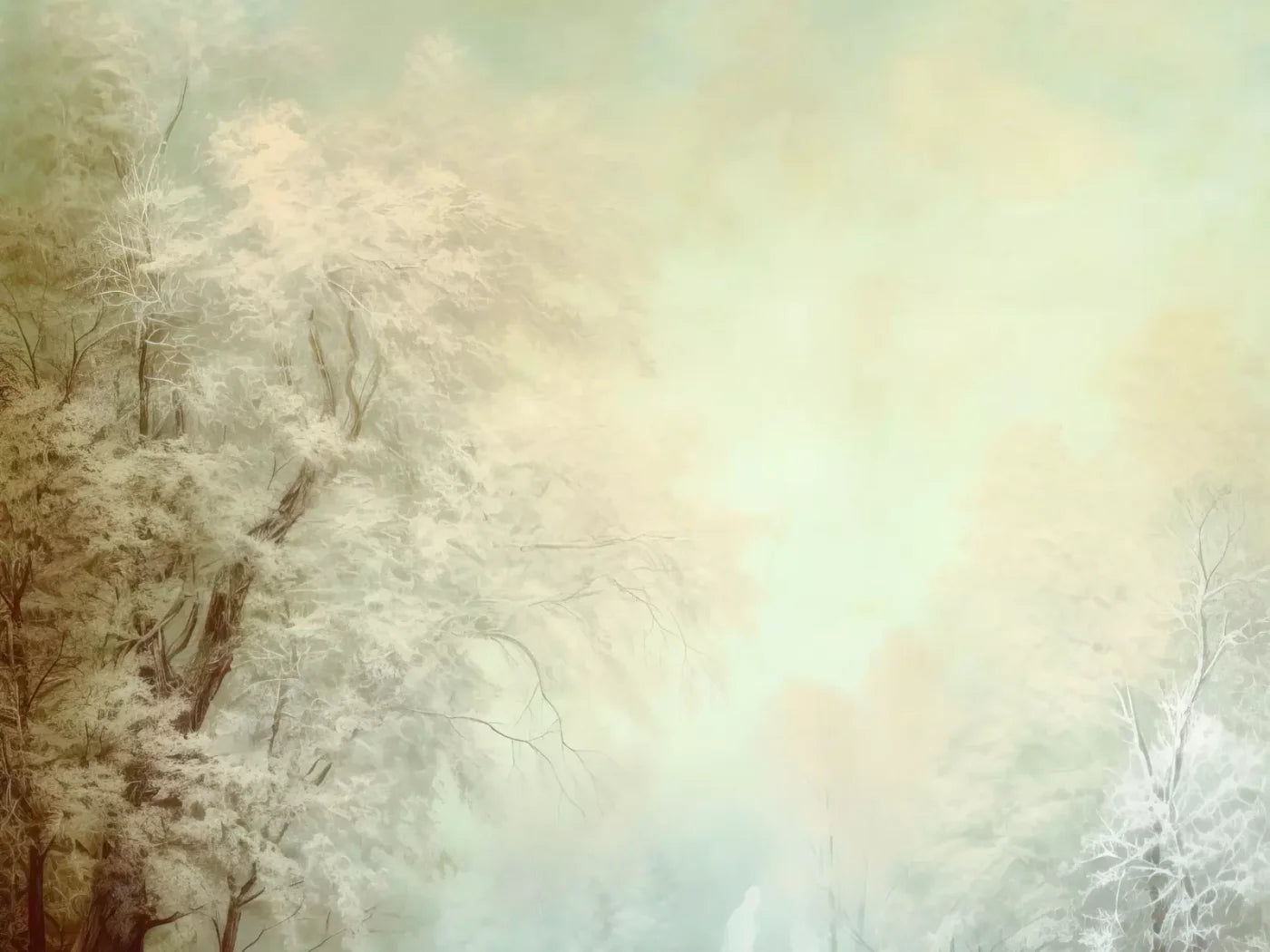 Oil Painted Winter 6’8X5’ Fleece (80 X 60 Inch) Backdrop
