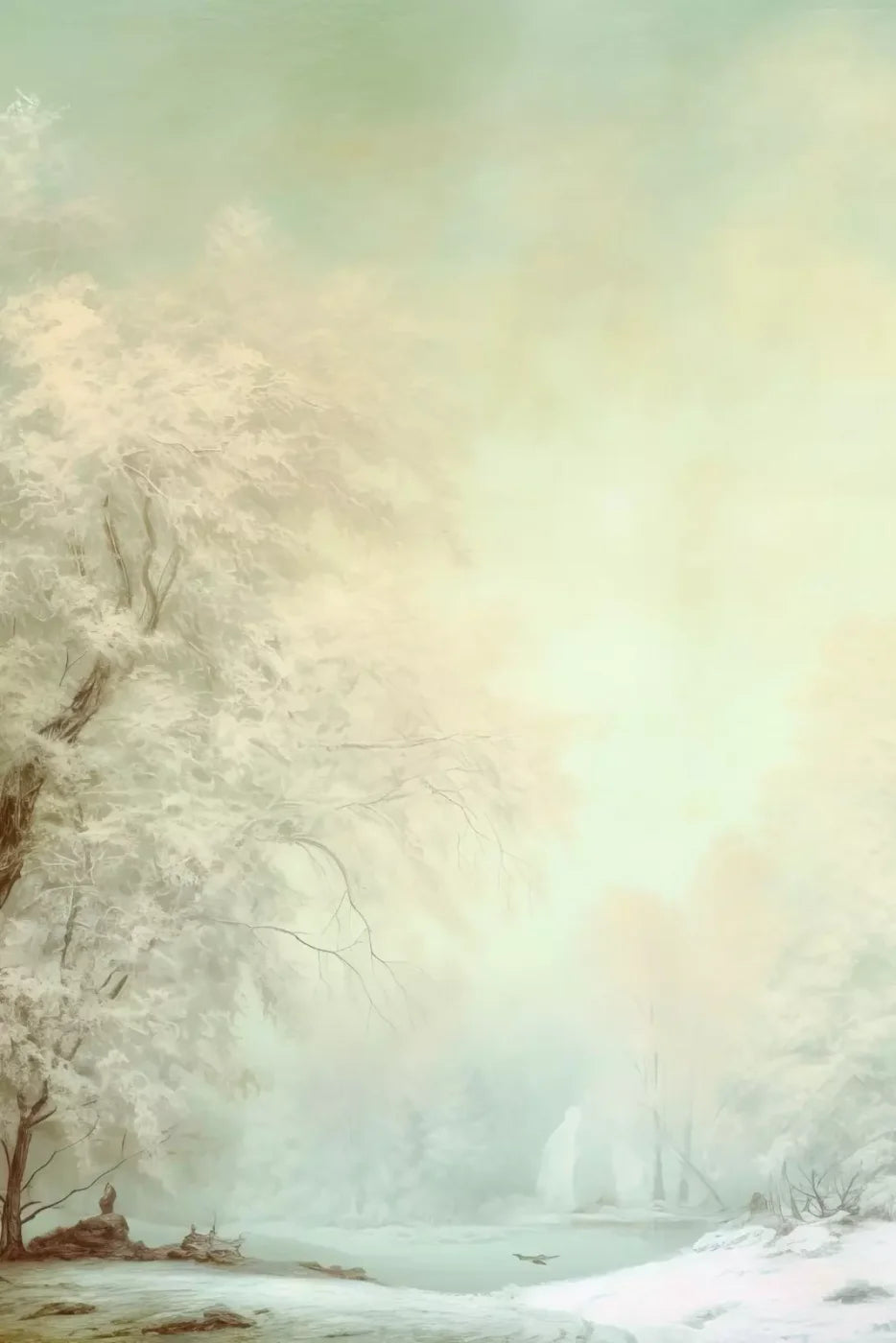 Oil Painted Winter 8’X12’ Ultracloth (96 X 144 Inch) Backdrop