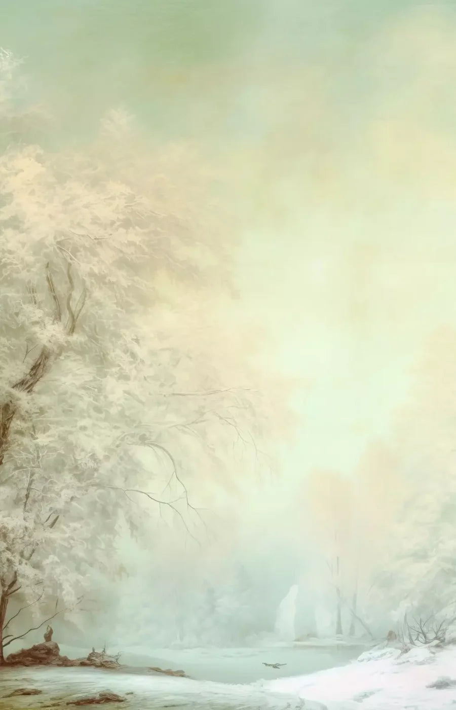 Oil Painted Winter 9’X14’ Ultracloth (108 X 168 Inch) Backdrop