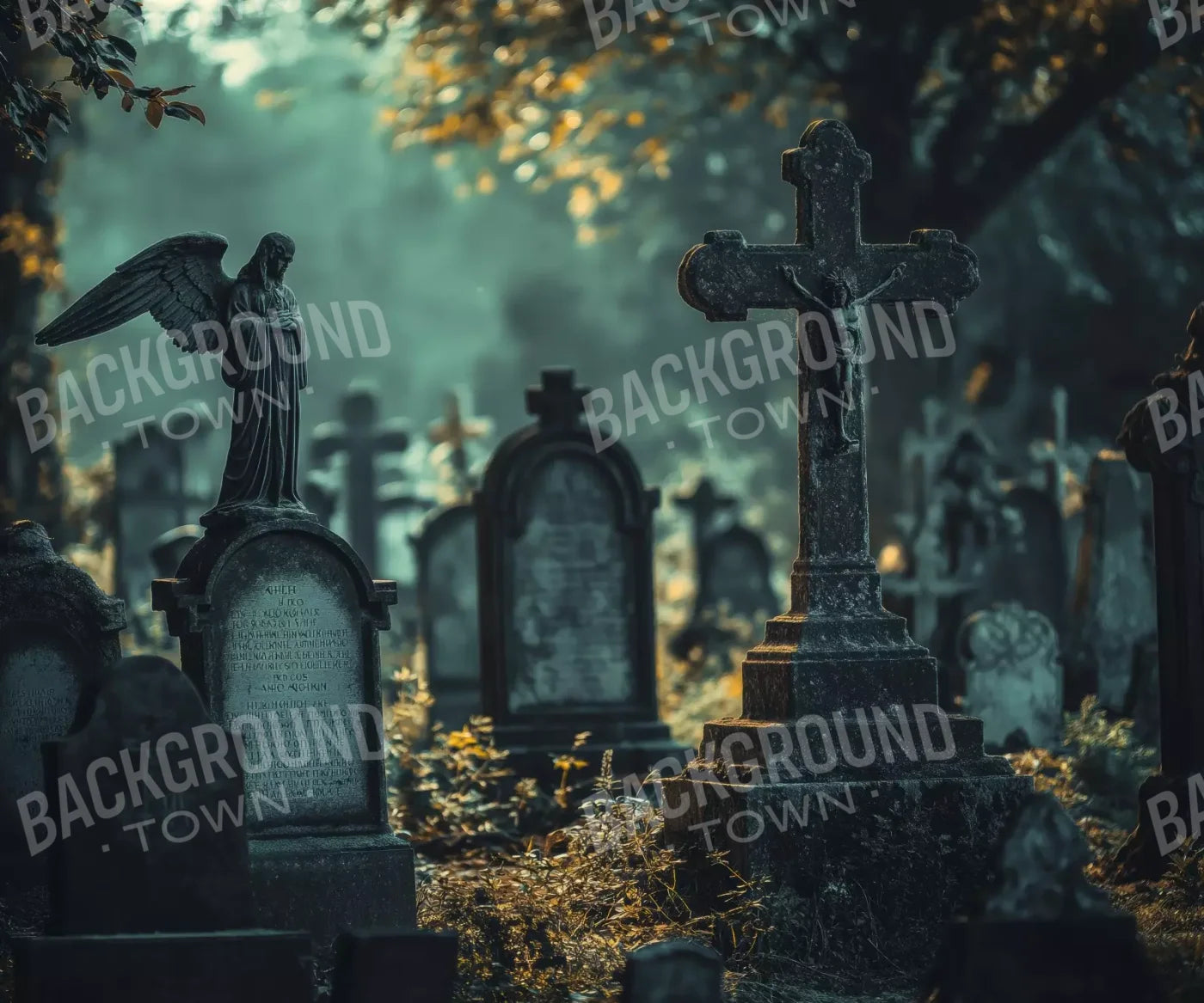 Old Abandoned Cemetary 12’X10’ Ultracloth (144 X 120 Inch) Backdrop