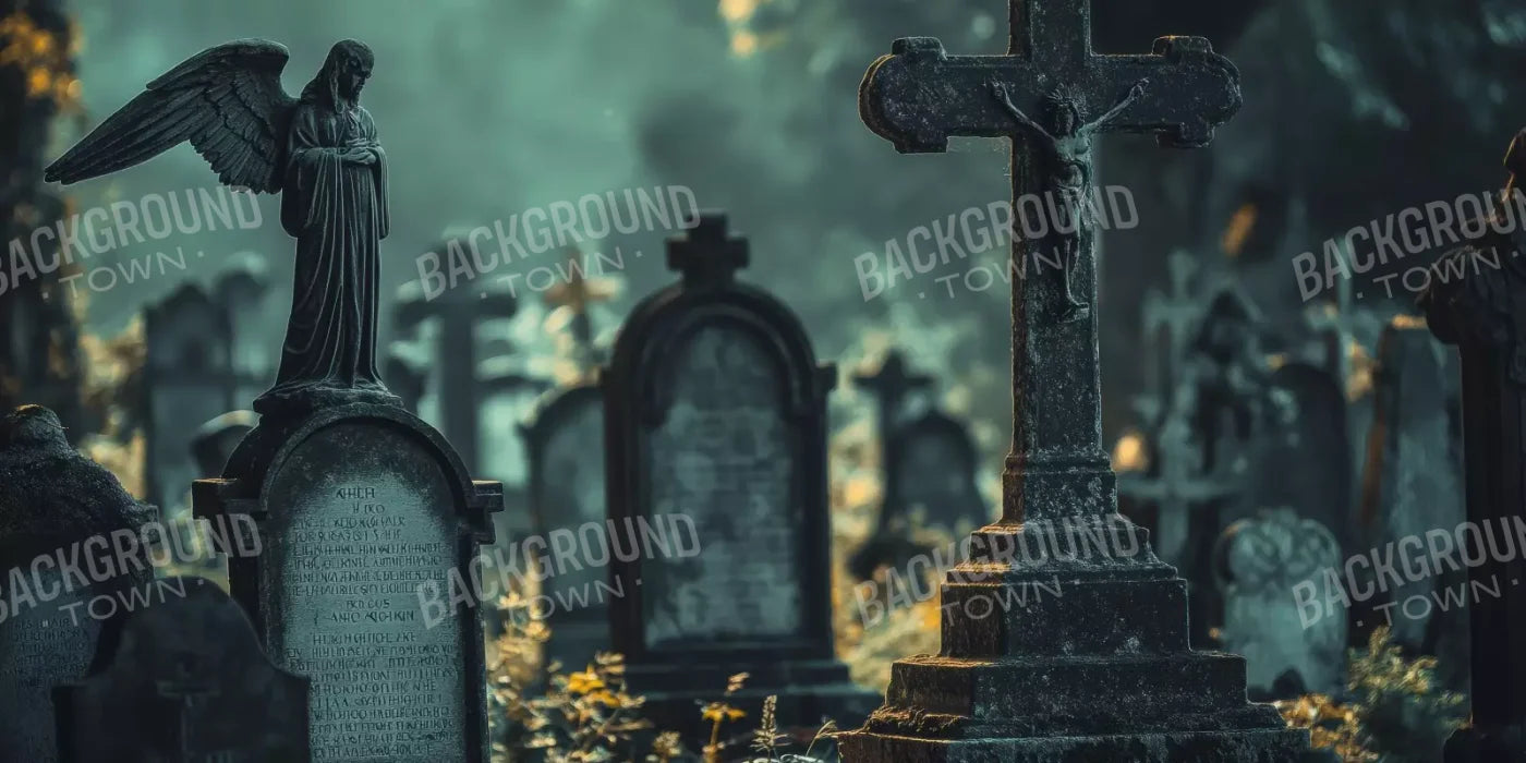 Old Abandoned Cemetary 16’X8’ Ultracloth (192 X 96 Inch) Backdrop