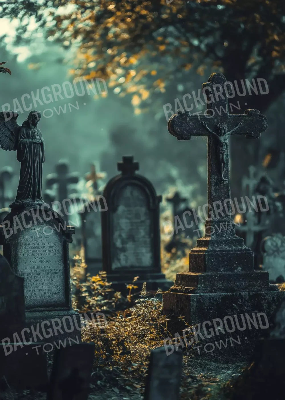 Old Abandoned Cemetary 5’X7’ Ultracloth (60 X 84 Inch) Backdrop