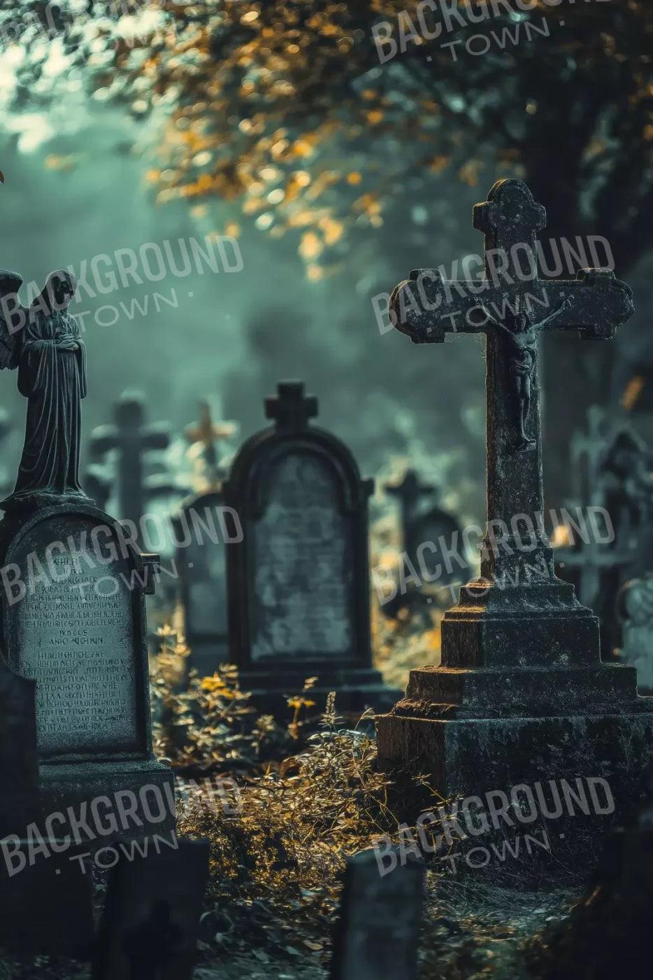Old Abandoned Cemetary 8’X12’ Ultracloth (96 X 144 Inch) Backdrop