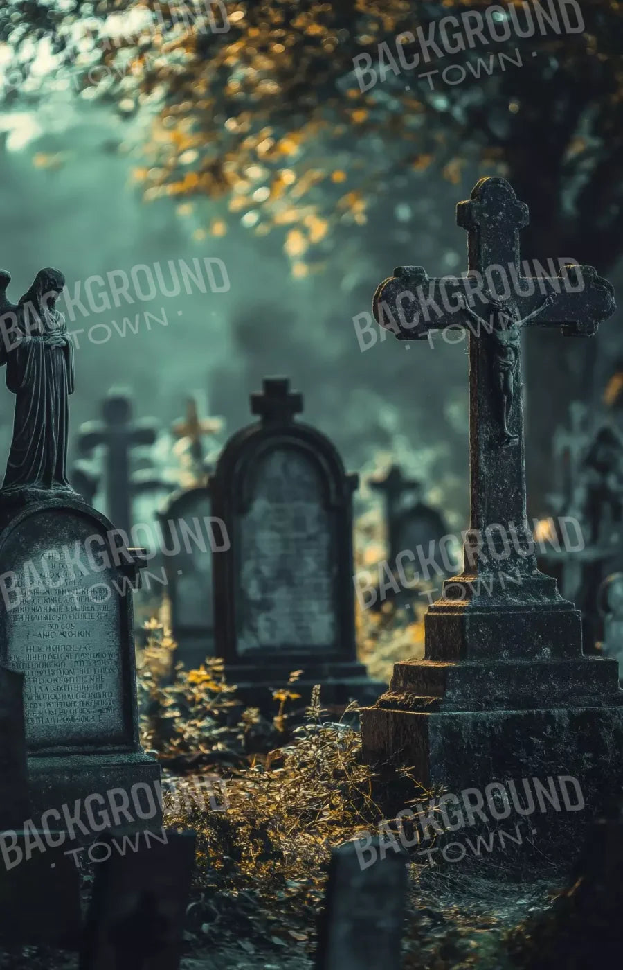 Old Abandoned Cemetary 9’X14’ Ultracloth (108 X 168 Inch) Backdrop