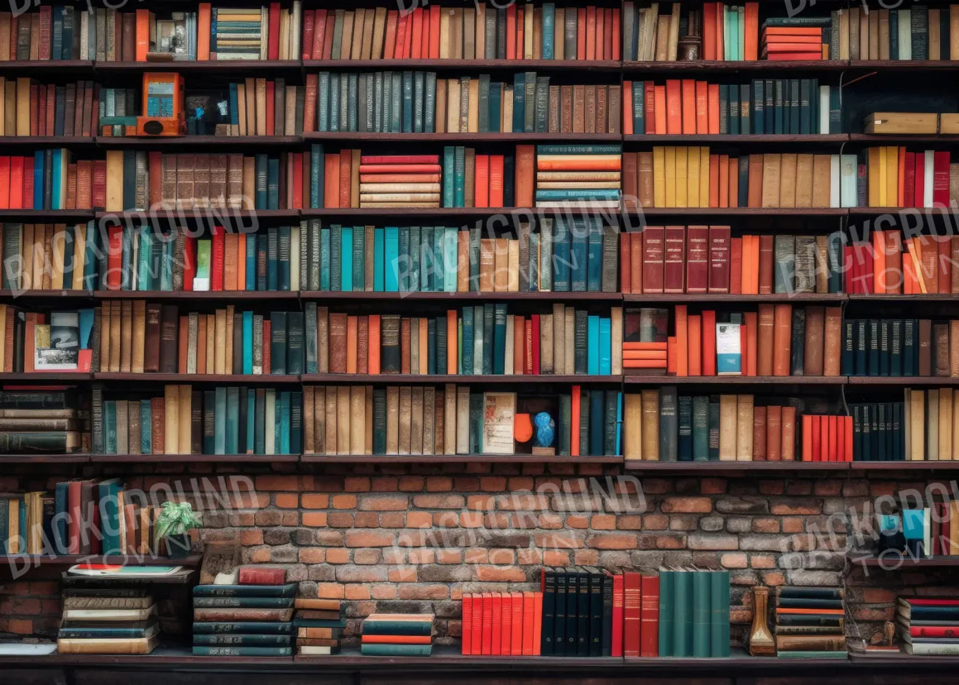 Old Book Shelf 7’x5’ UltraCloth (84 x 60 inch) Backdrop