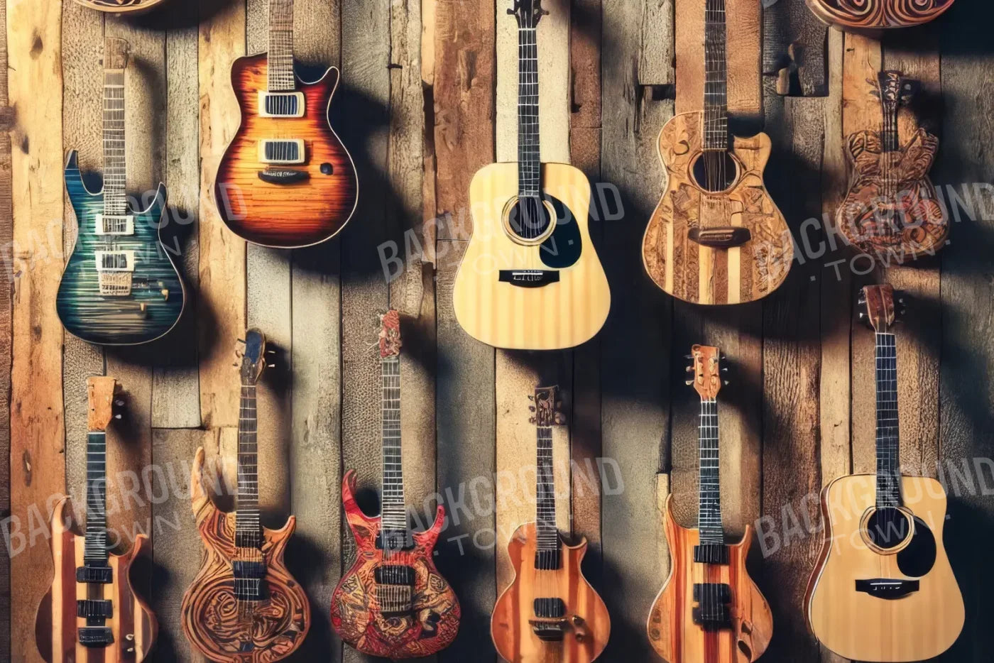 Old Guitars 12’x8’ UltraCloth (144 x 96 inch) Backdrop