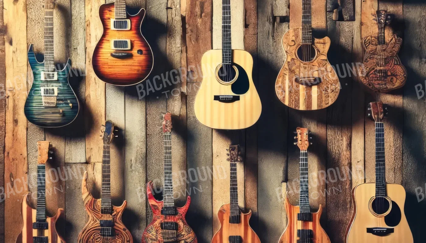 Old Guitars 14’x8’ UltraCloth (168 x 96 inch) Backdrop