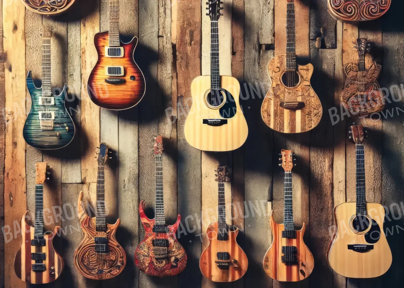 Old Guitars 7’x5’ UltraCloth (84 x 60 inch) Backdrop