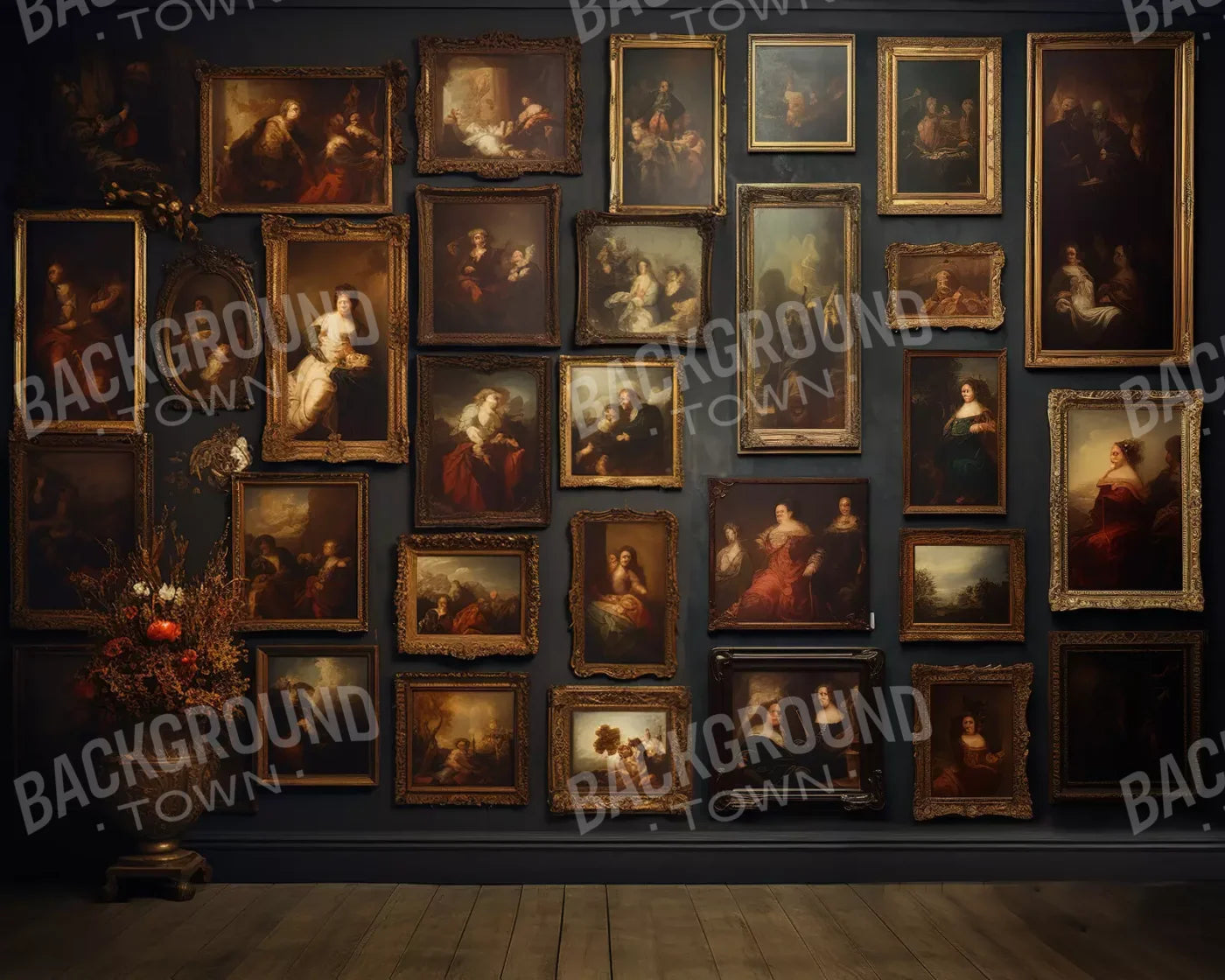 Old Masters Room 10X8 Fleece ( 120 X 96 Inch ) Backdrop