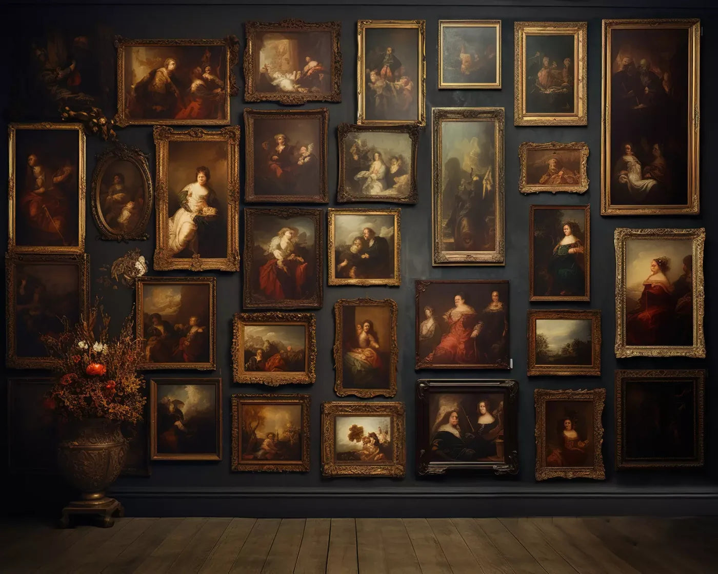 Old Masters Room 10X8 Fleece ( 120 X 96 Inch ) Backdrop