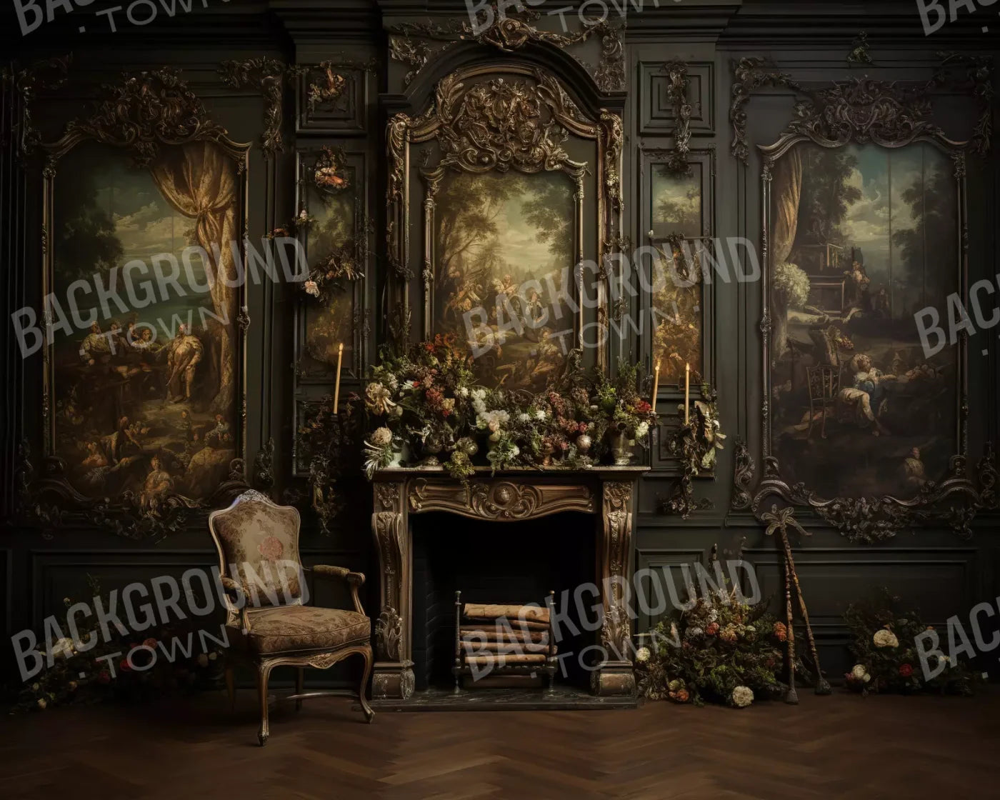 Old Masters Room Ii 10’X8’ Fleece (120 X 96 Inch) Backdrop