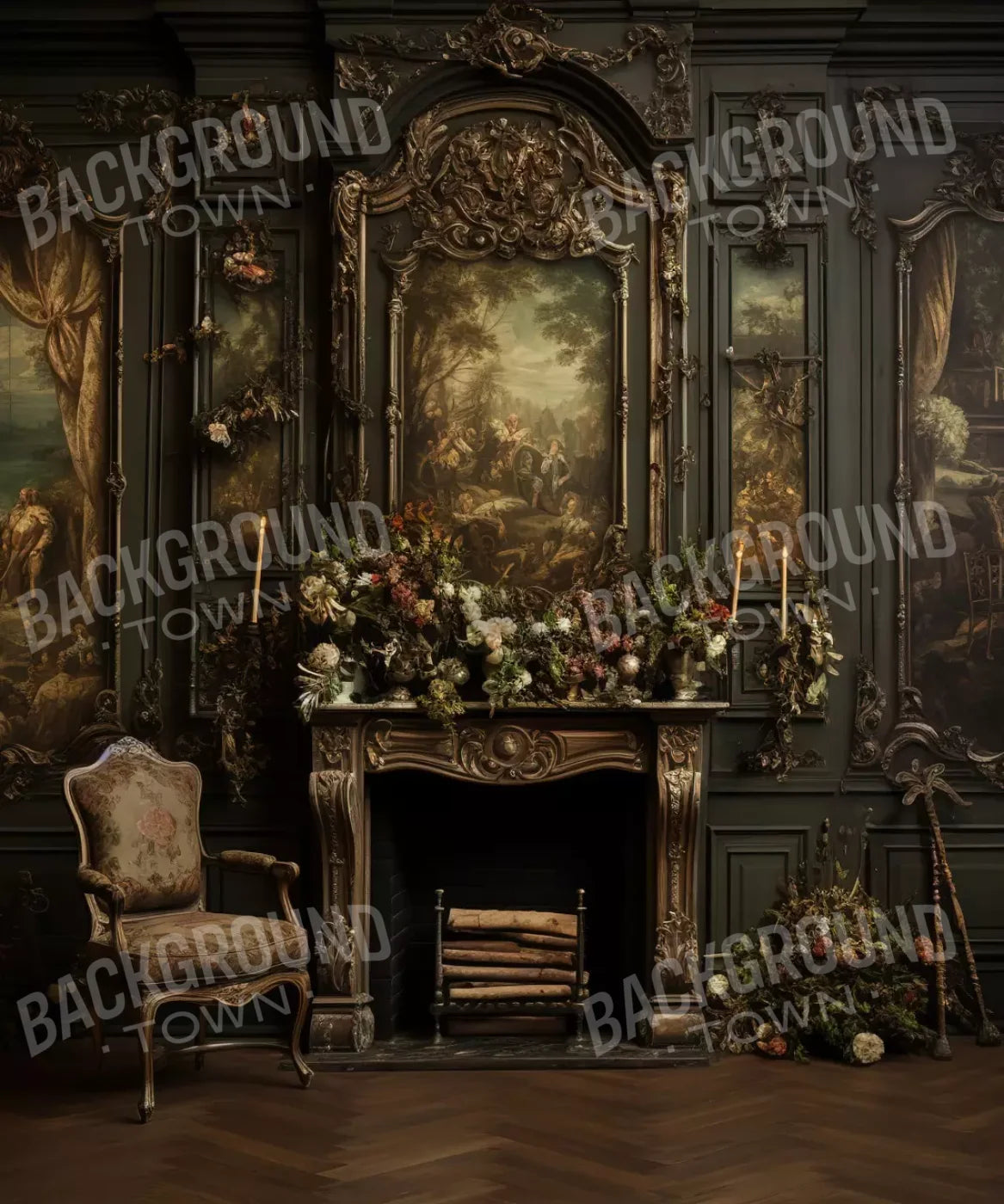 Old Masters Room Ii 10’X12’ Ultracloth (120 X 144 Inch) Backdrop