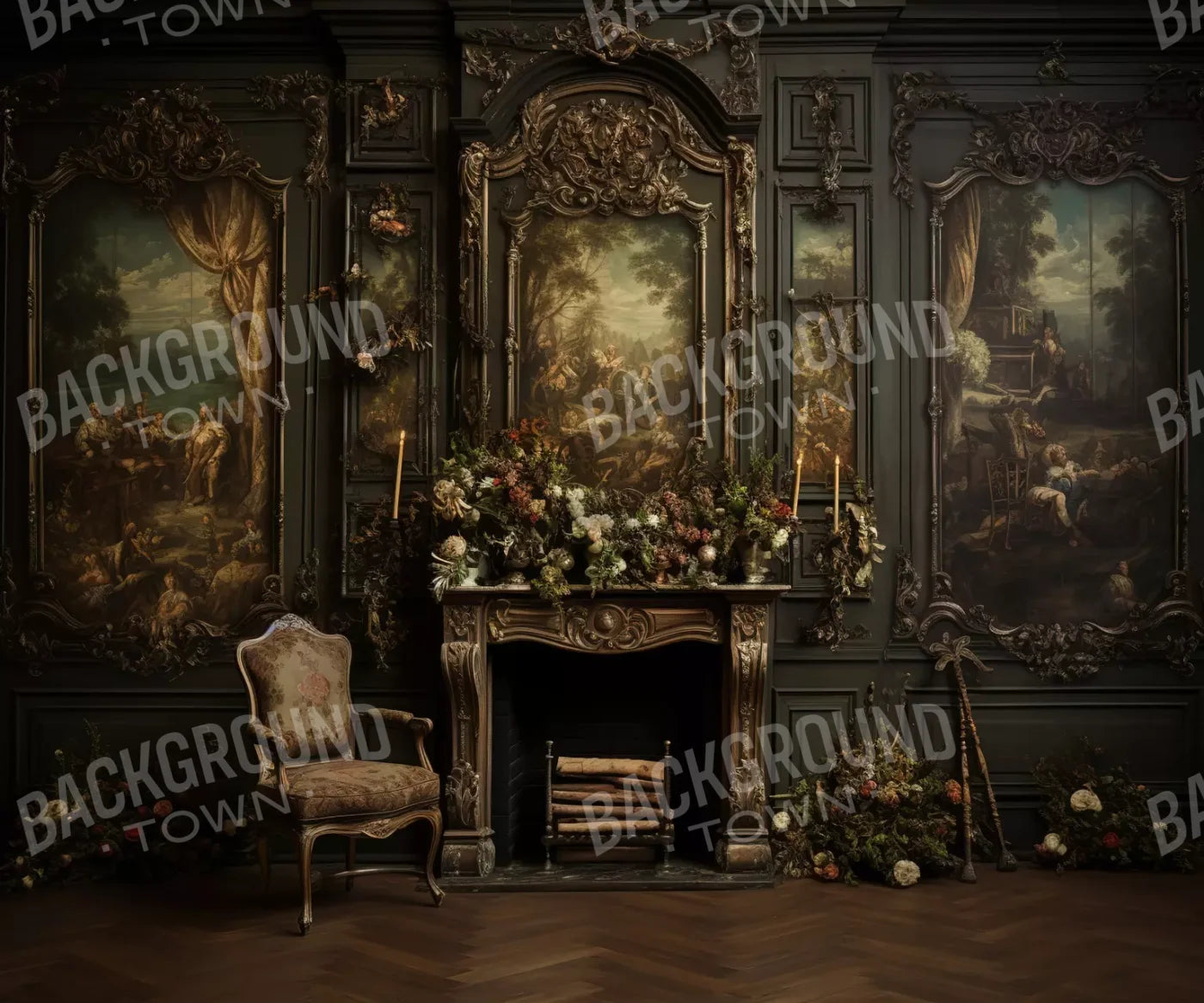 Old Masters Room Ii 12’X10’ Ultracloth (144 X 120 Inch) Backdrop