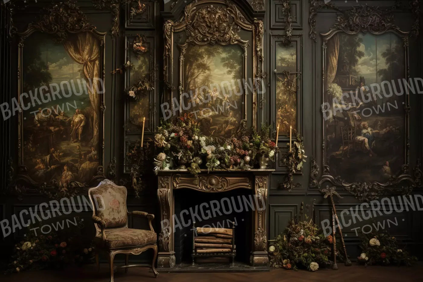 Old Masters Room Ii 12’X8’ Ultracloth (144 X 96 Inch) Backdrop