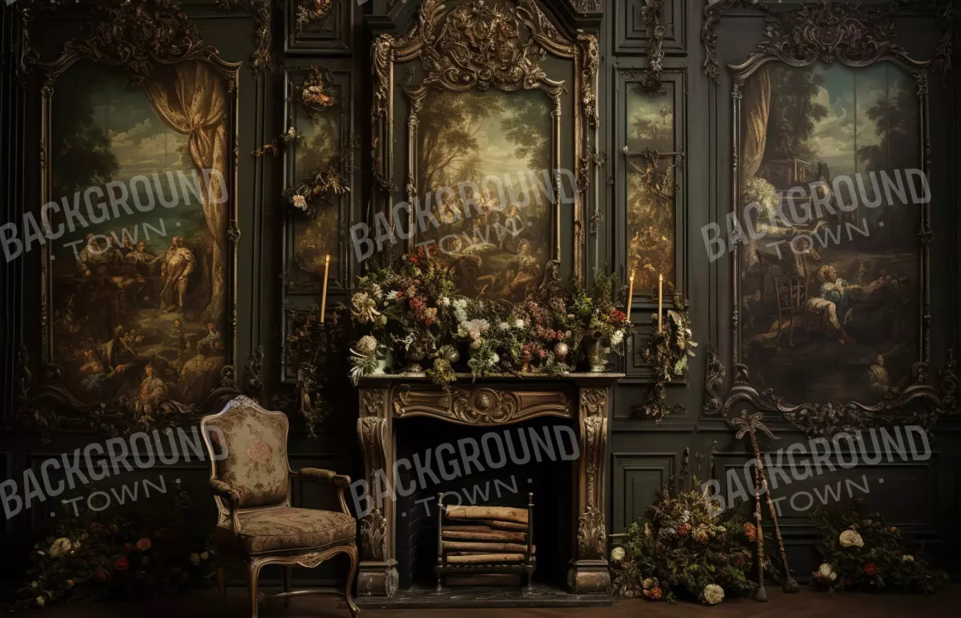 Old Masters Room Ii 14’X9’ Ultracloth (168 X 108 Inch) Backdrop