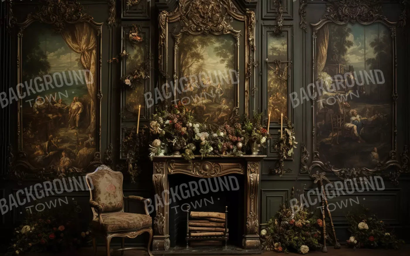 Old Masters Room Ii 16’X10’ Ultracloth (192 X 120 Inch) Backdrop