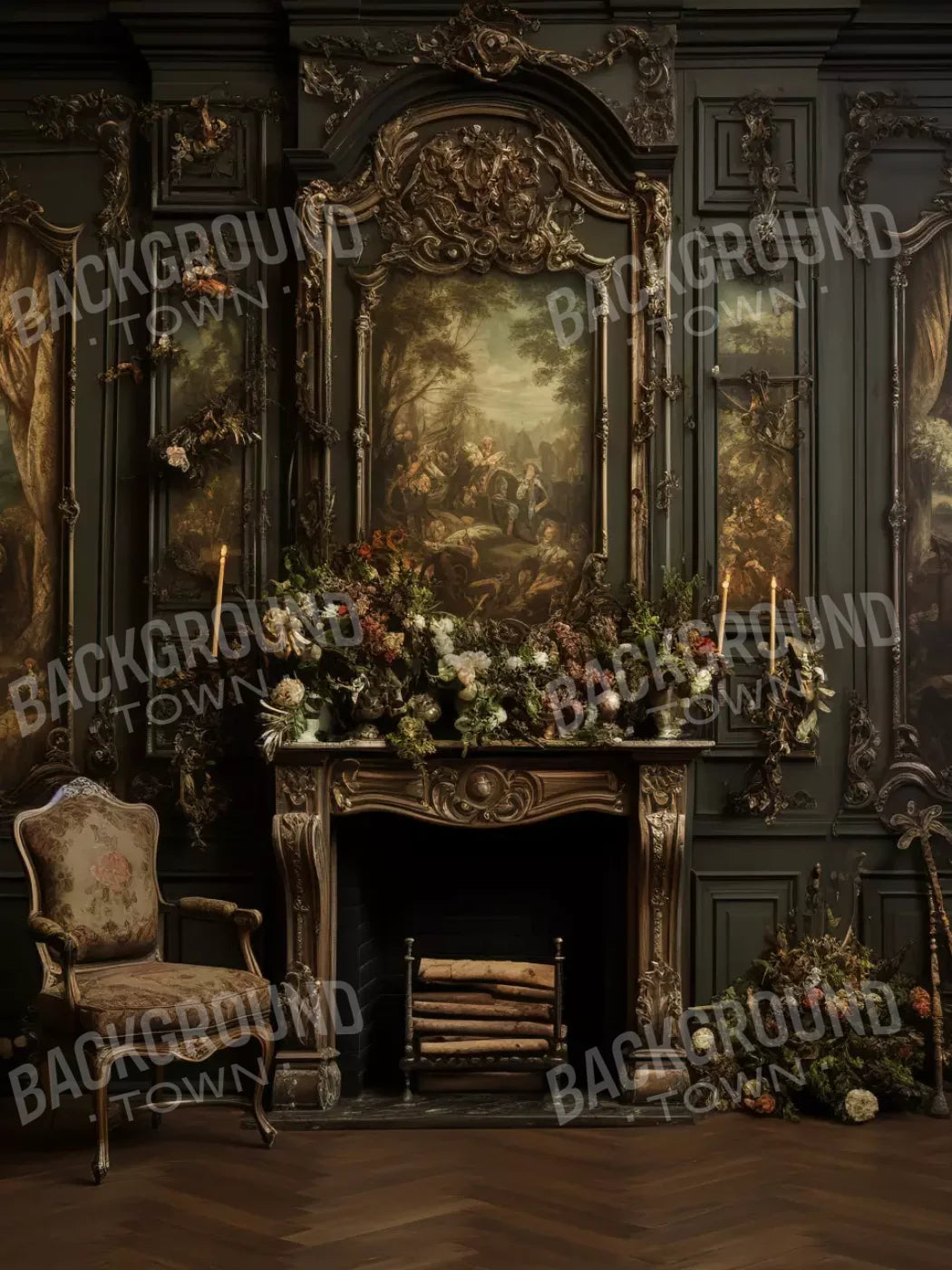 Old Masters Room Ii 5’X6’8 Fleece (60 X 80 Inch) Backdrop