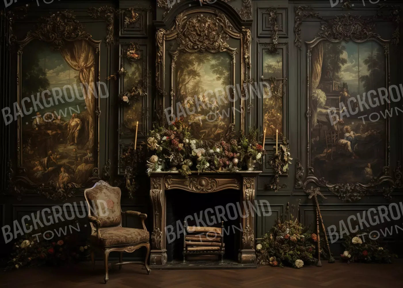 Old Masters Room Ii 7’X5’ Ultracloth (84 X 60 Inch) Backdrop