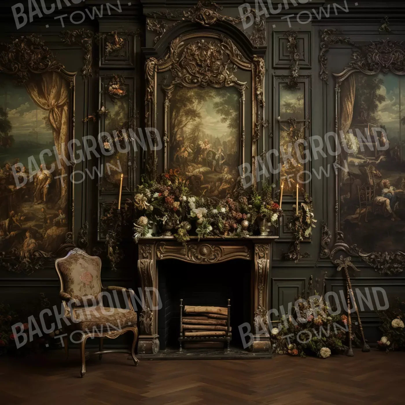 Old Masters Room Ii 8’X8’ Fleece (96 X Inch) Backdrop
