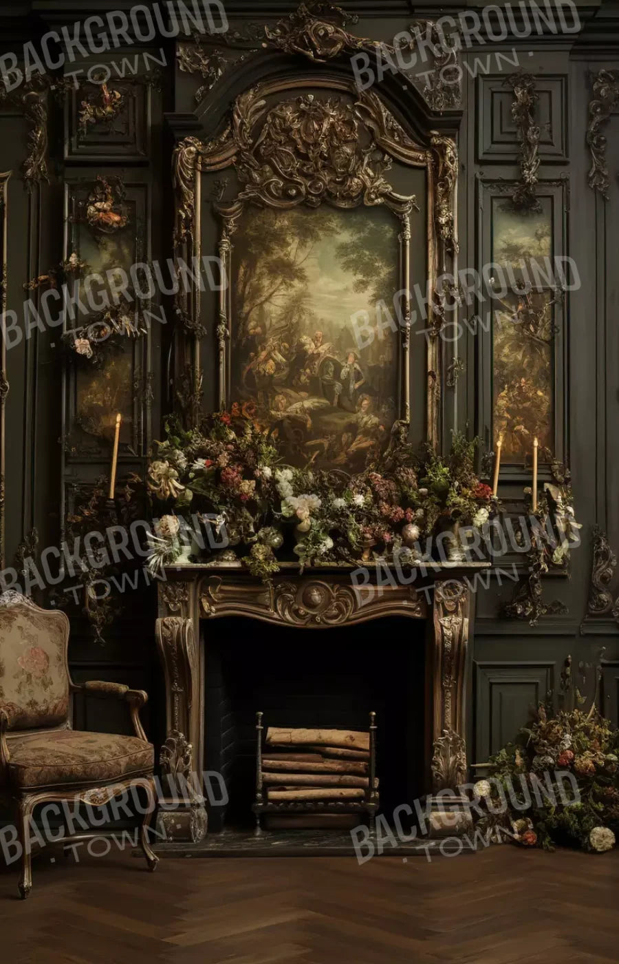 Old Masters Room Ii 9’X14’ Ultracloth (108 X 168 Inch) Backdrop