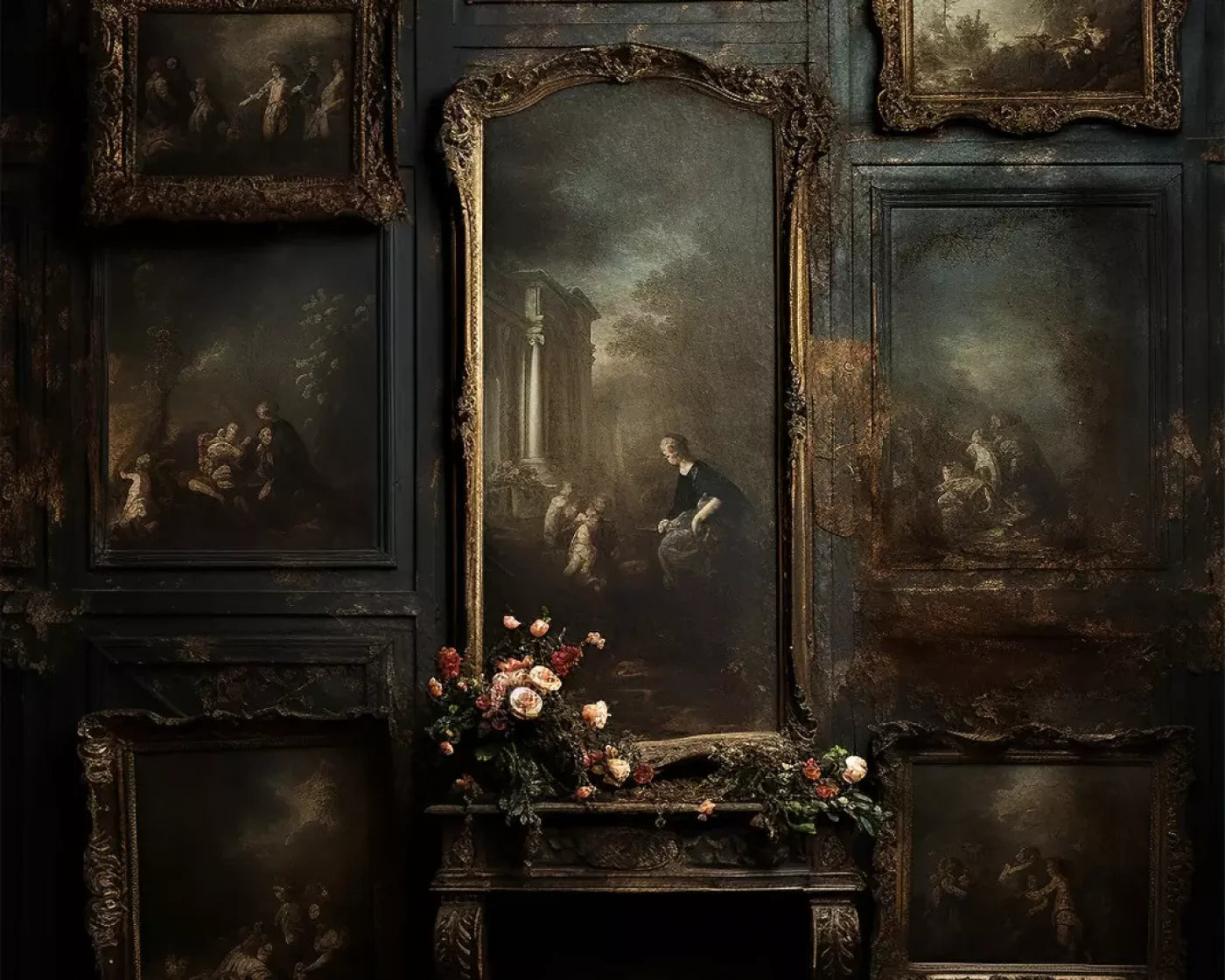 Old Masters Room Iv 10’X8’ Fleece (120 X 96 Inch) Backdrop