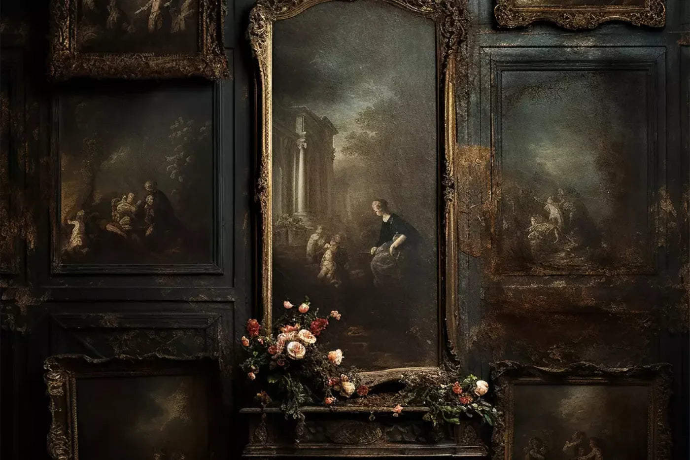 Old Masters Room Iv 12’X8’ Ultracloth (144 X 96 Inch) Backdrop