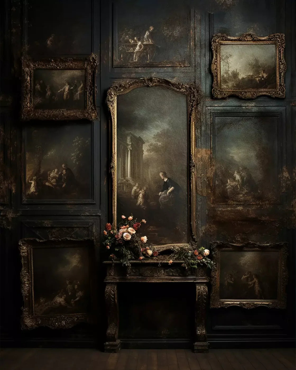 Old Masters Room Iv 8’X10’ Fleece (96 X 120 Inch) Backdrop