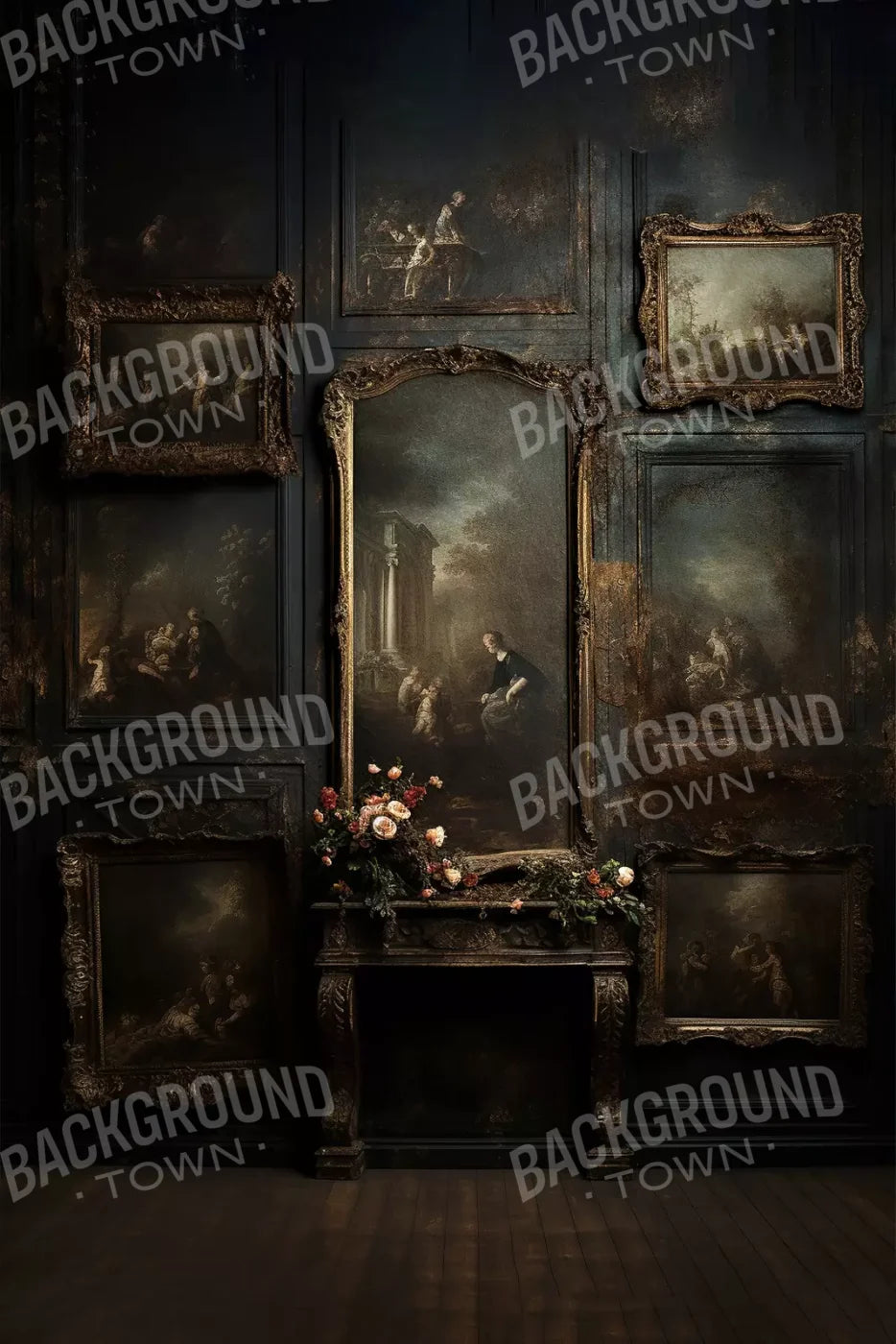 Old Masters Room Iv 8’X12’ Ultracloth (96 X 144 Inch) Backdrop