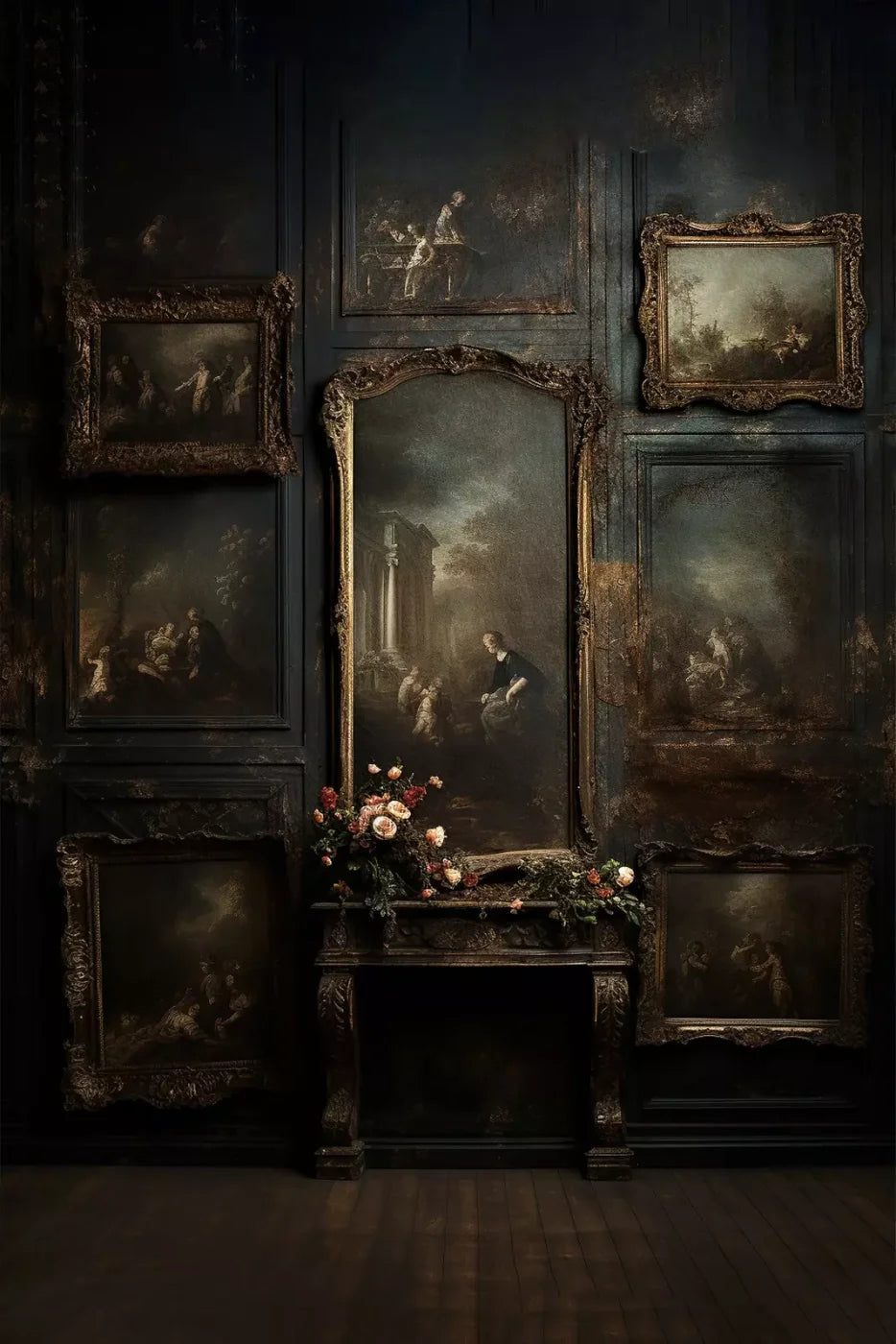 Old Masters Room Iv 8’X12’ Ultracloth (96 X 144 Inch) Backdrop