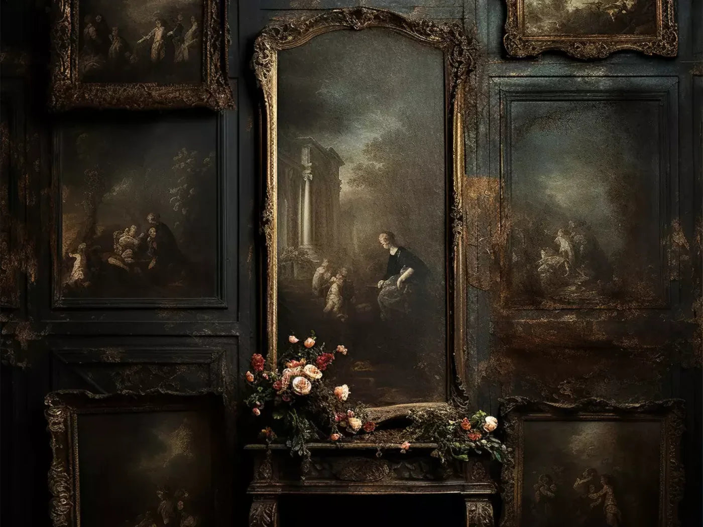 Old Masters Room Iv 8’X6’ Fleece (96 X 72 Inch) Backdrop