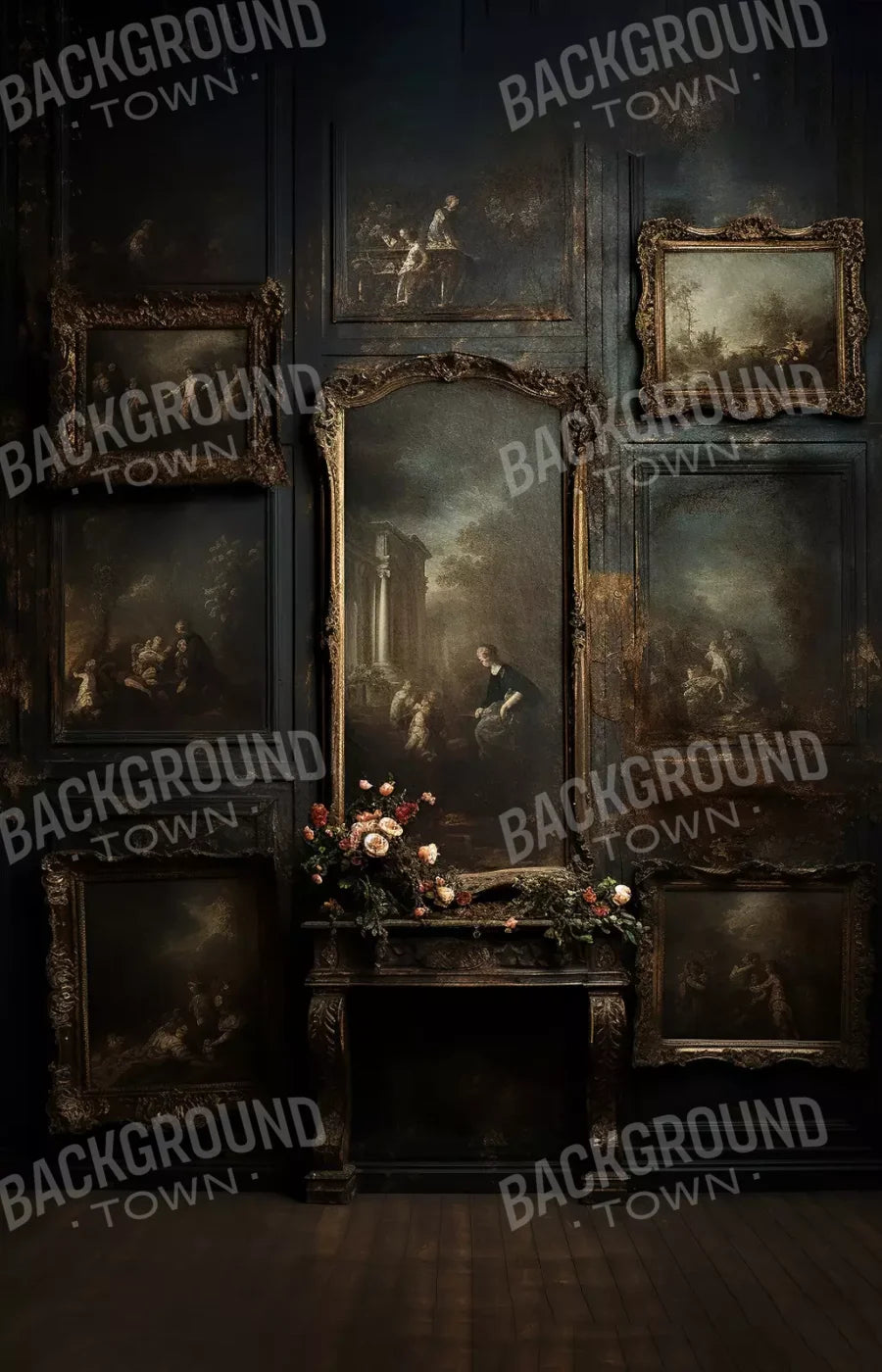 Old Masters Room Iv 9’X14’ Ultracloth (108 X 168 Inch) Backdrop