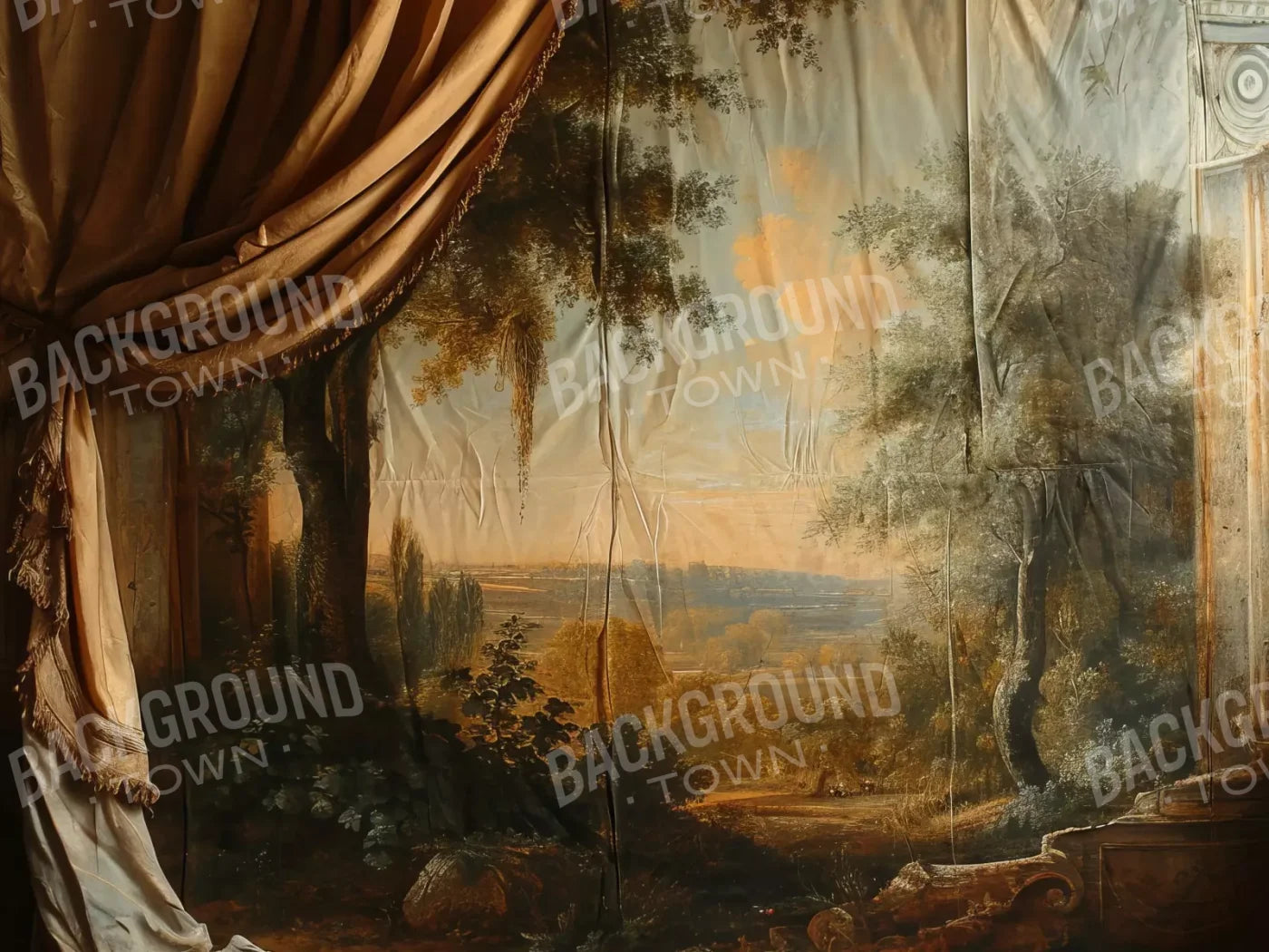 Old Painted Drape 6’8x5’ Fleece (80 x 60 inch) Backdrop