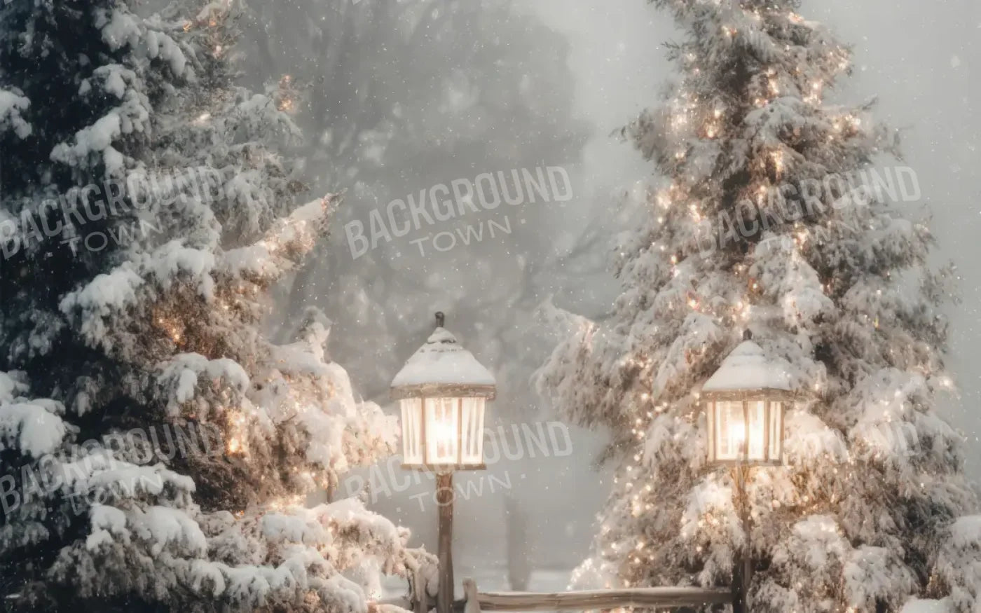 Old Time Christmas 16’x10’ UltraCloth (192 x 120 inch) Backdrop
