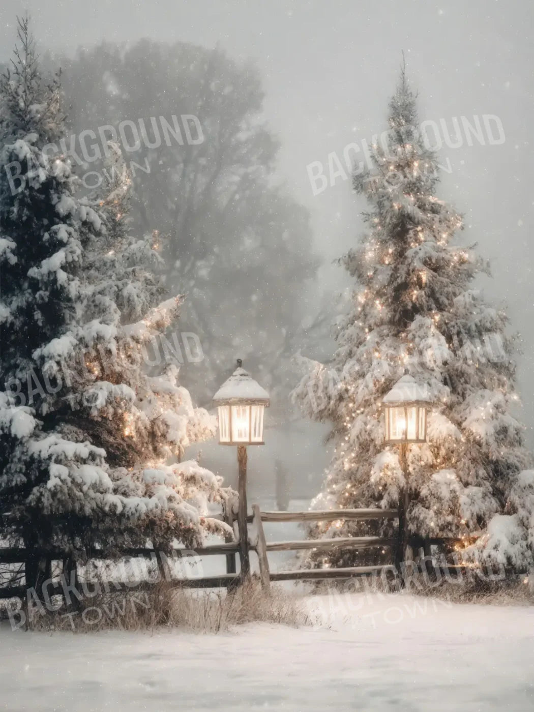 Old Time Christmas 6’x8’ Fleece (72 x 96 inch) Backdrop